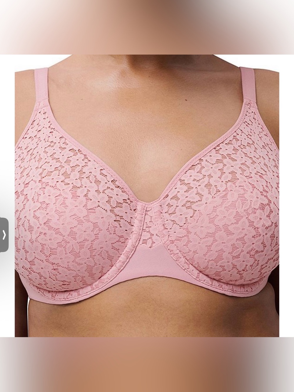 NWOT CHANTELLE Norah Lace Full Coverage Underwire Bra in Blush Pink